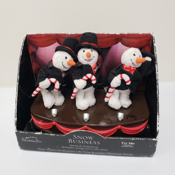 Santa's Best Snow Business Animated Musical Snowmen Christmas Eve Holiday Decor - Picture 1 of 16